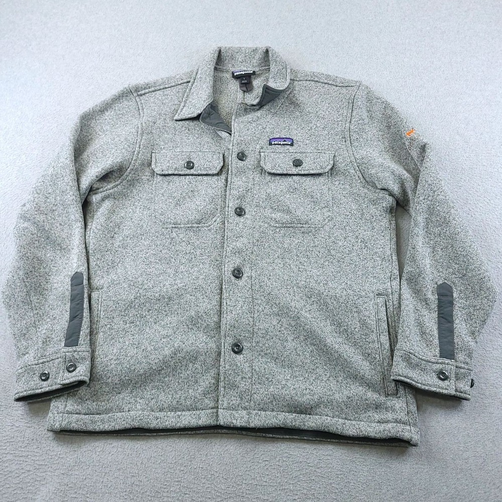Patagonia Better Sweater Shirt Jacket Men Large Gray Fleece Button Front Shacket